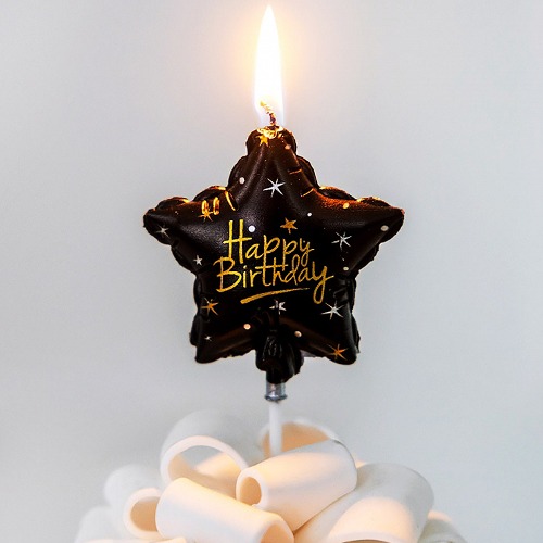 대형 생일 케이크초 별캔들 블랙
